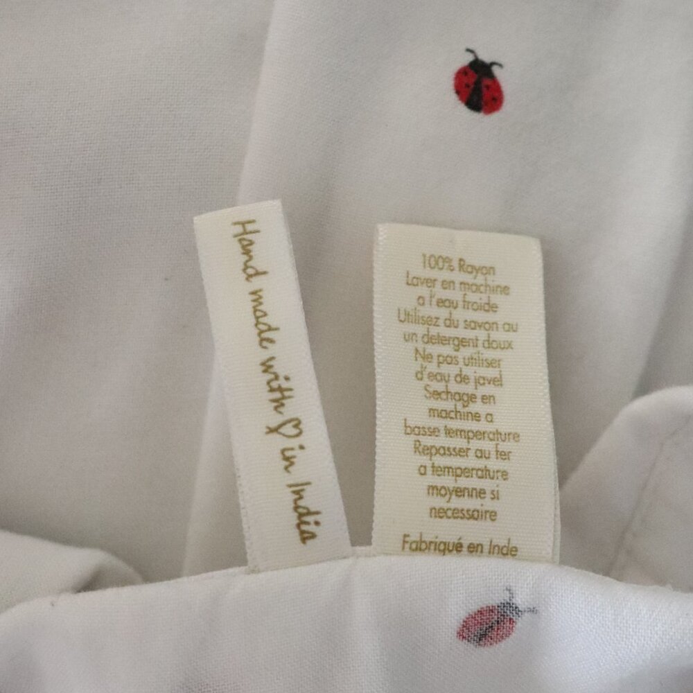 Japna Ladybug Button-Down Collared Blouse Red White Top Size S - Picture 14 of 14